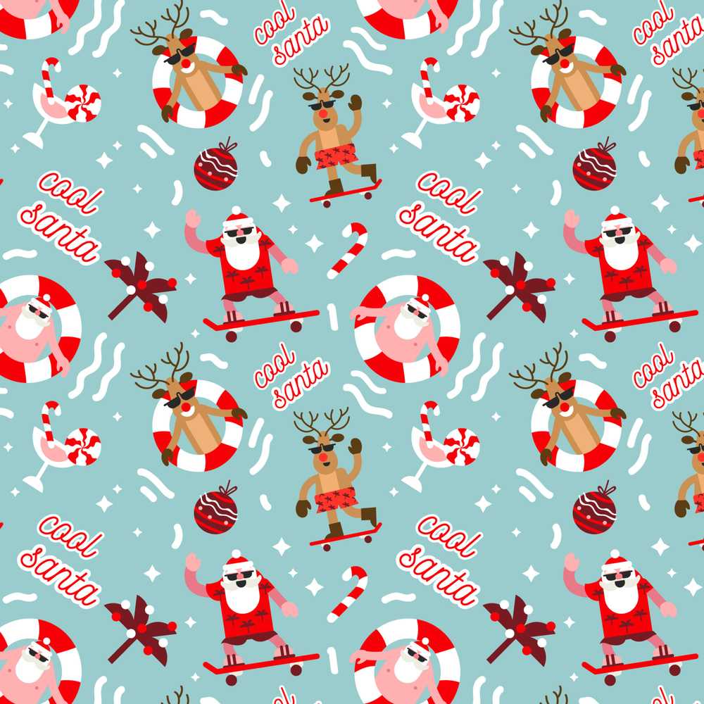 Cool Santa Reindeer Skateboard Christmas Festive Holiday Seasonal