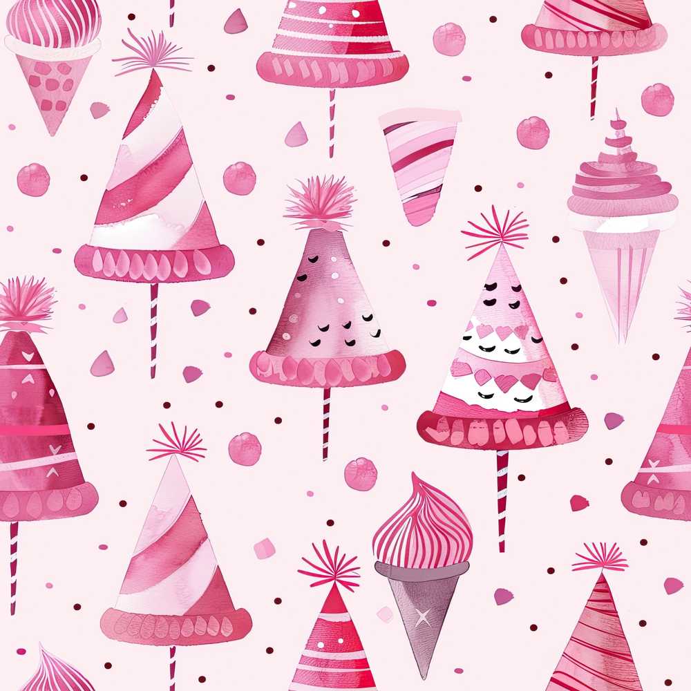 Cute Pink Party Hat Sweet Treat Festive Decorative