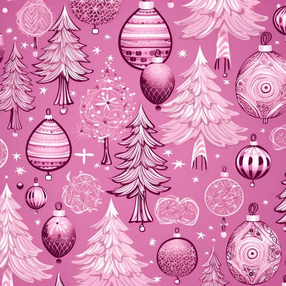 Elegant Pink Christmas Tree Ornament Winter Festive Holiday