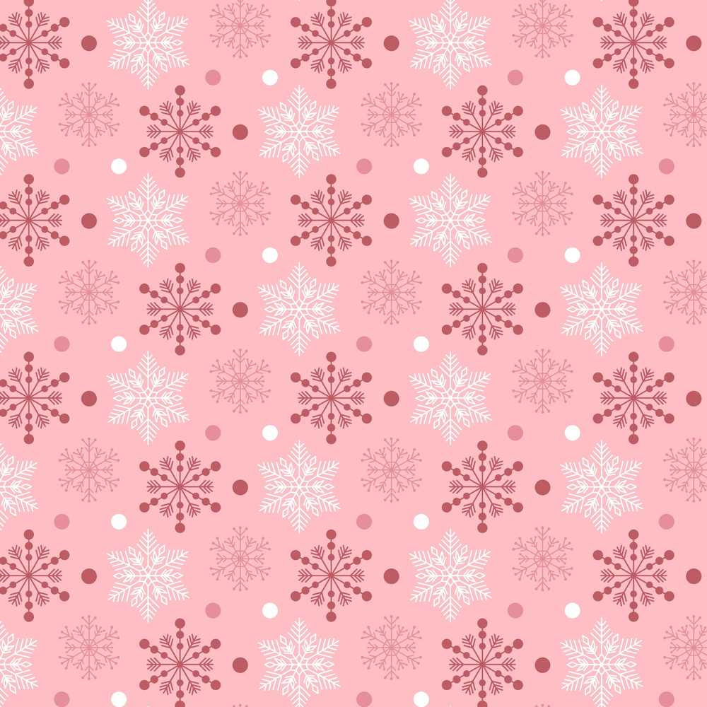 Soft Pink Snowflake Dot Winter Festive Holiday Seasonal