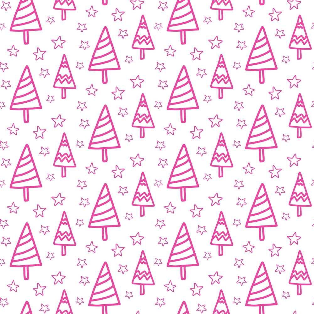 Minimal Pink Christmas Tree Star Festive Holiday Seasonal