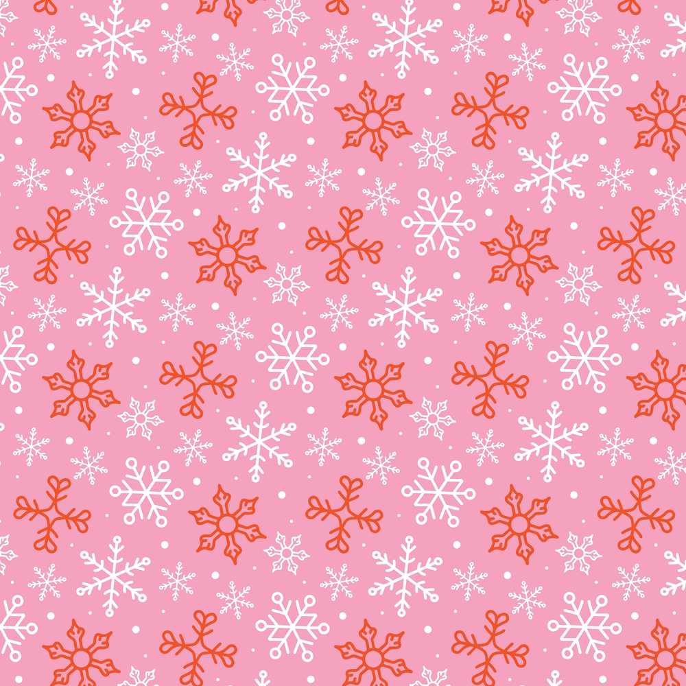 Pink Red White Snowflake Winter Festive Holiday Seasonal
