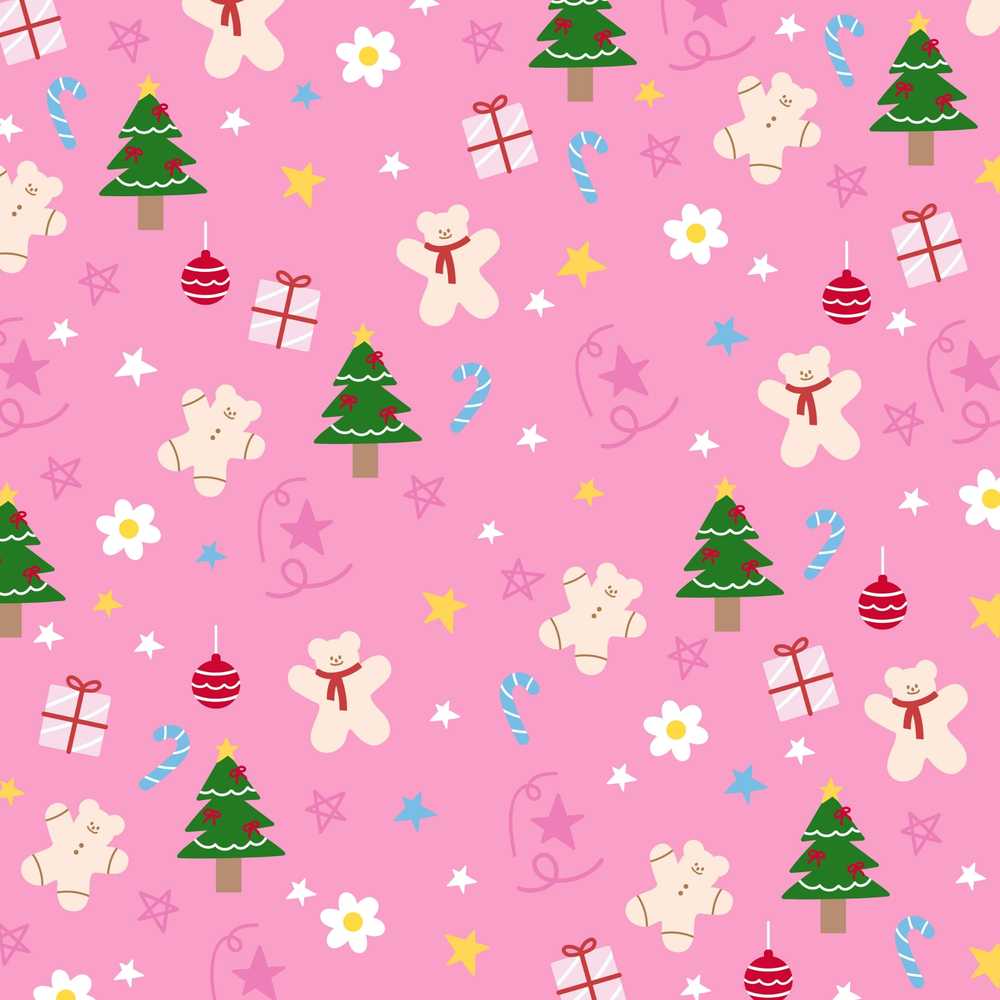 Cute Christmas Gingerbread Tree Candy Star Festive Holiday