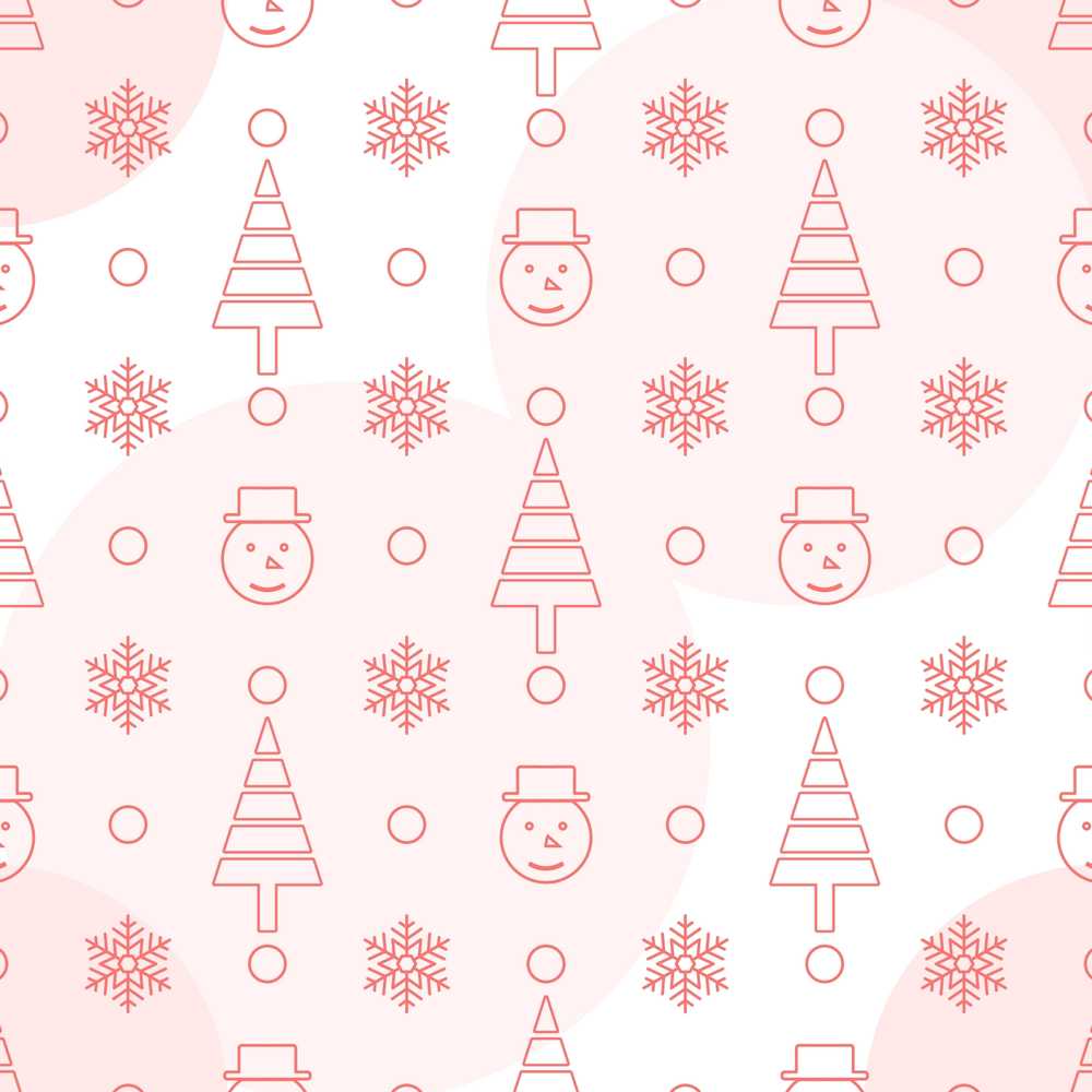 Minimal Line Christmas Tree Snowflake Snowman Festive Holiday
