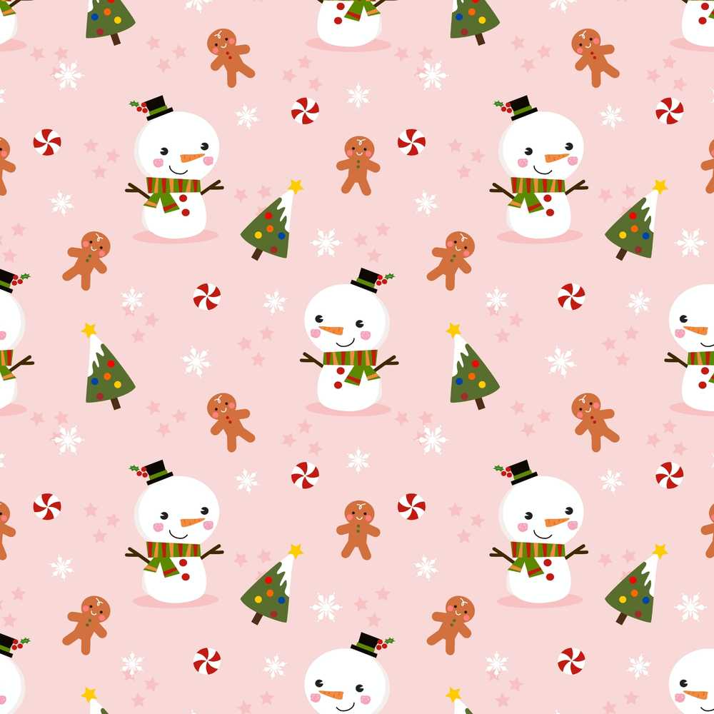Cute Snowman Gingerbread Candy Christmas Tree Festive Holiday