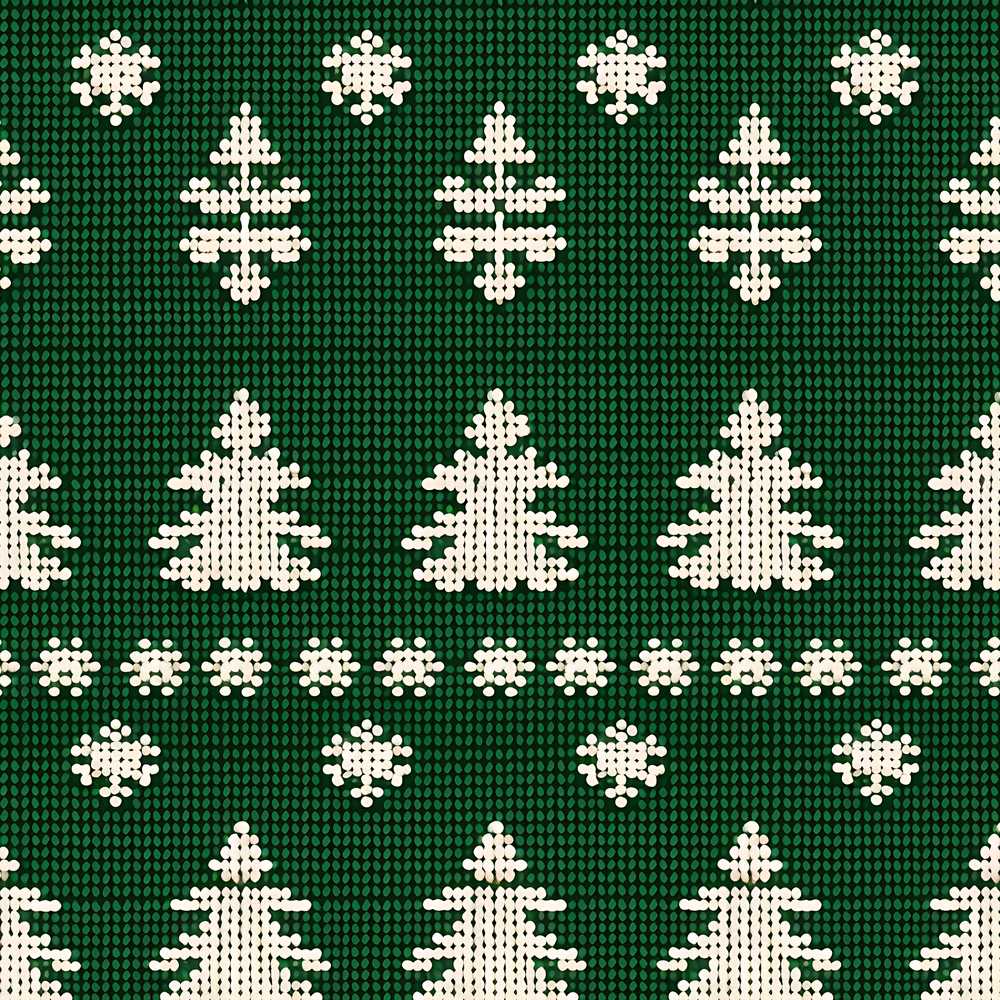 Knitted Nordic Snowflake Christmas Tree Festive Holiday Seasonal