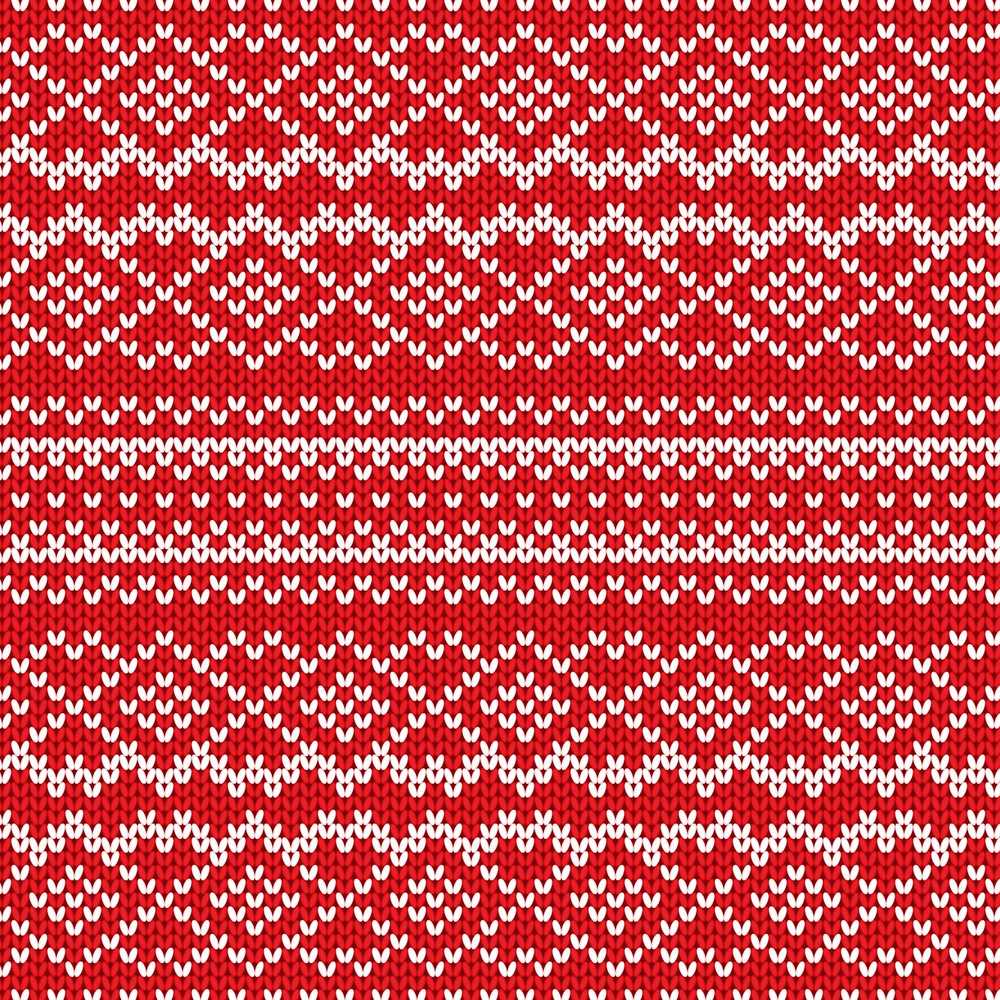 Red Knitted Heart Christmas Seamless Festive Holiday Seasonal