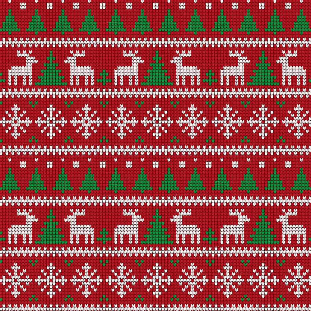Traditional Reindeer Christmas Knit Seamless Festive Holiday Seasonal