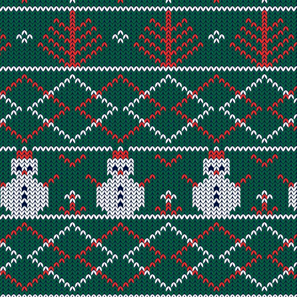 Nordic Knit Alpaca Llama Green Red White Festive Sweater Style