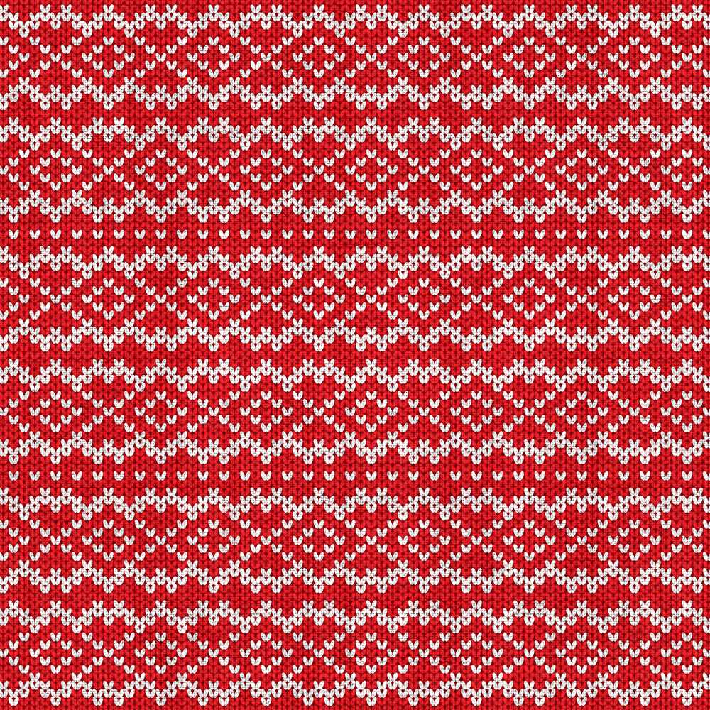 Red White Nordic Knit Snowflake Chevron Christmas Sweater Style