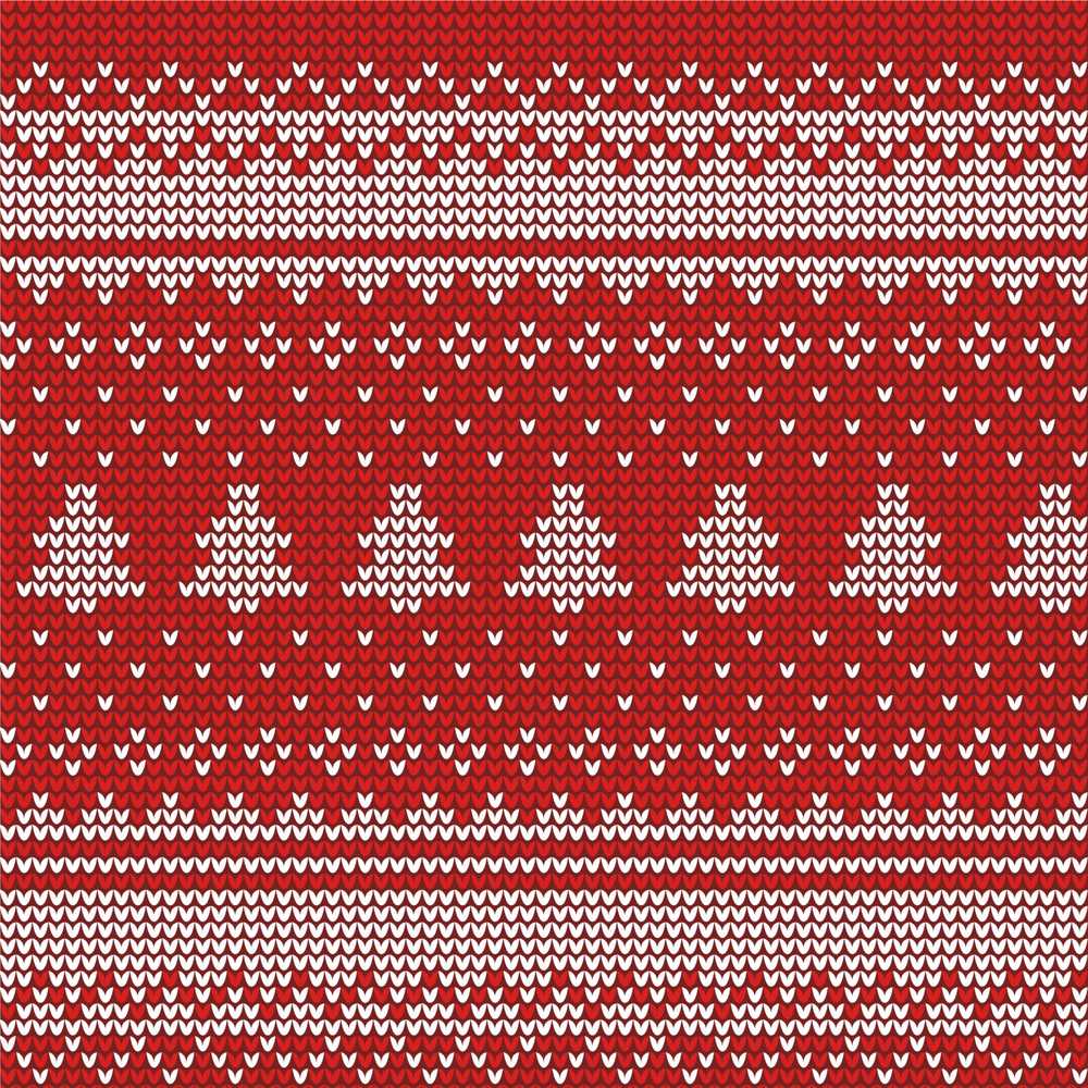 Classic Red White Nordic Knit Snowflake Stripe Seamless Festive