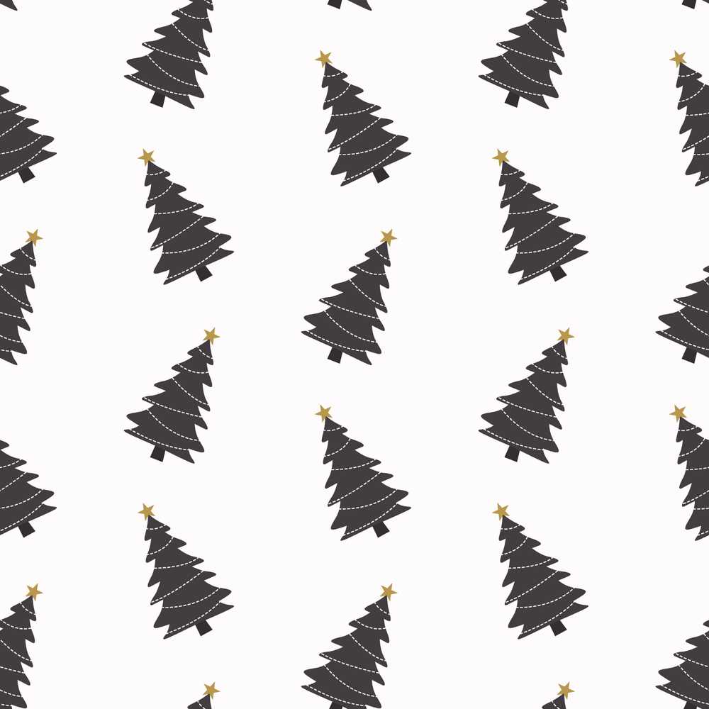 Minimal Christmas Tree Grey Background Simple Holiday Seamless Modern