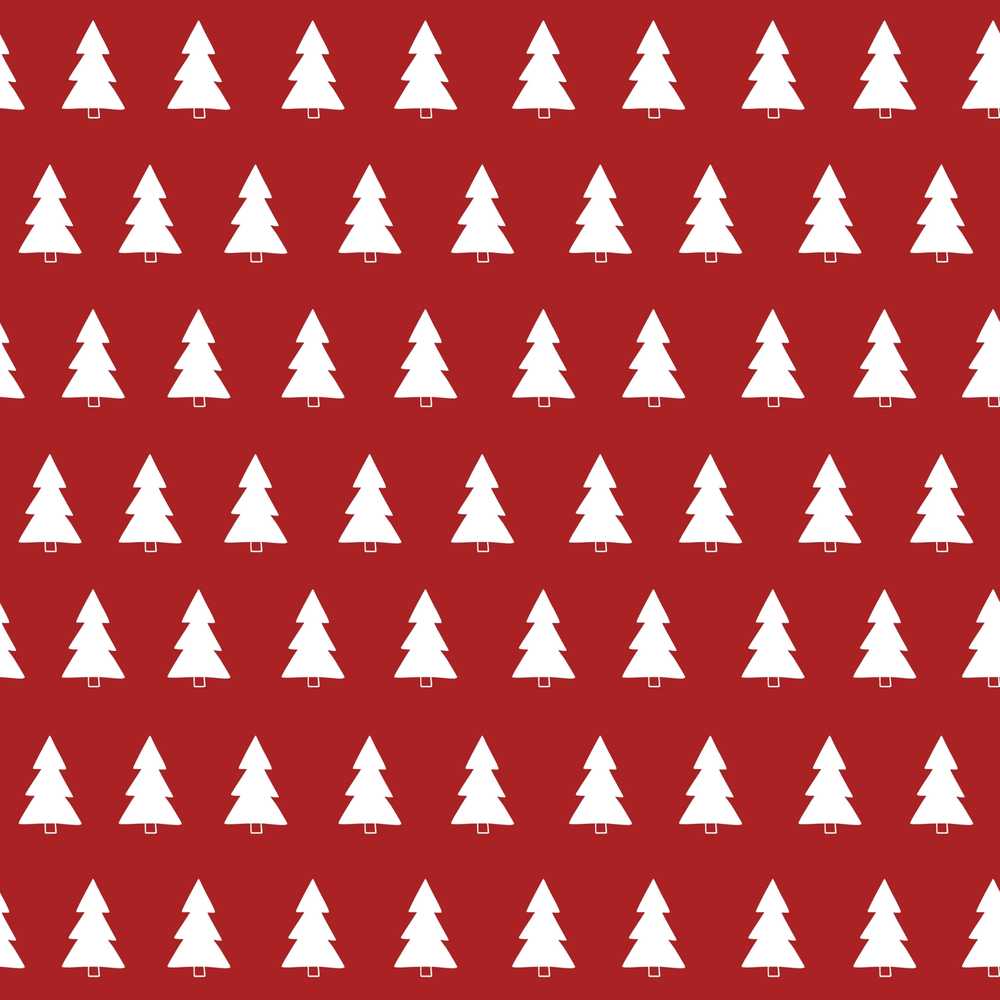 Simple White Christmas Trees Red Background Festive Holiday
