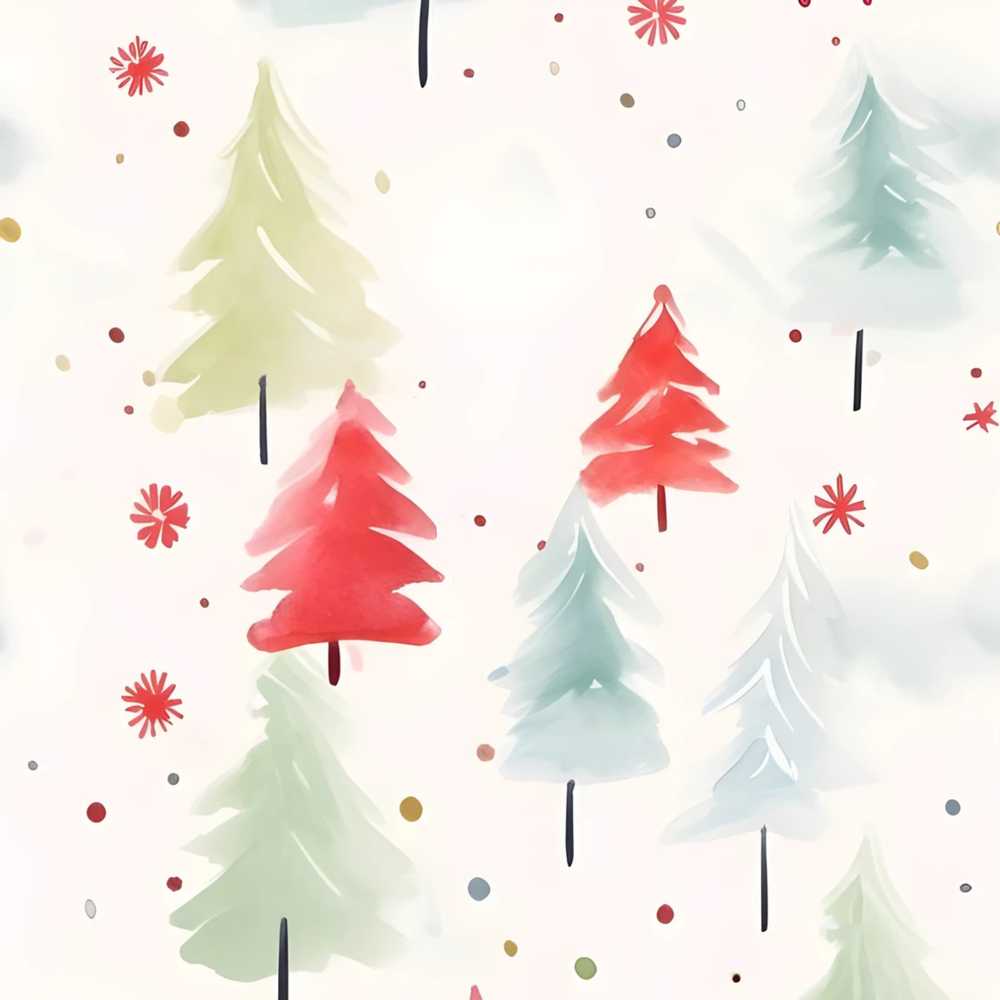Soft Watercolor Christmas Trees Minimal Winter Festive Holiday