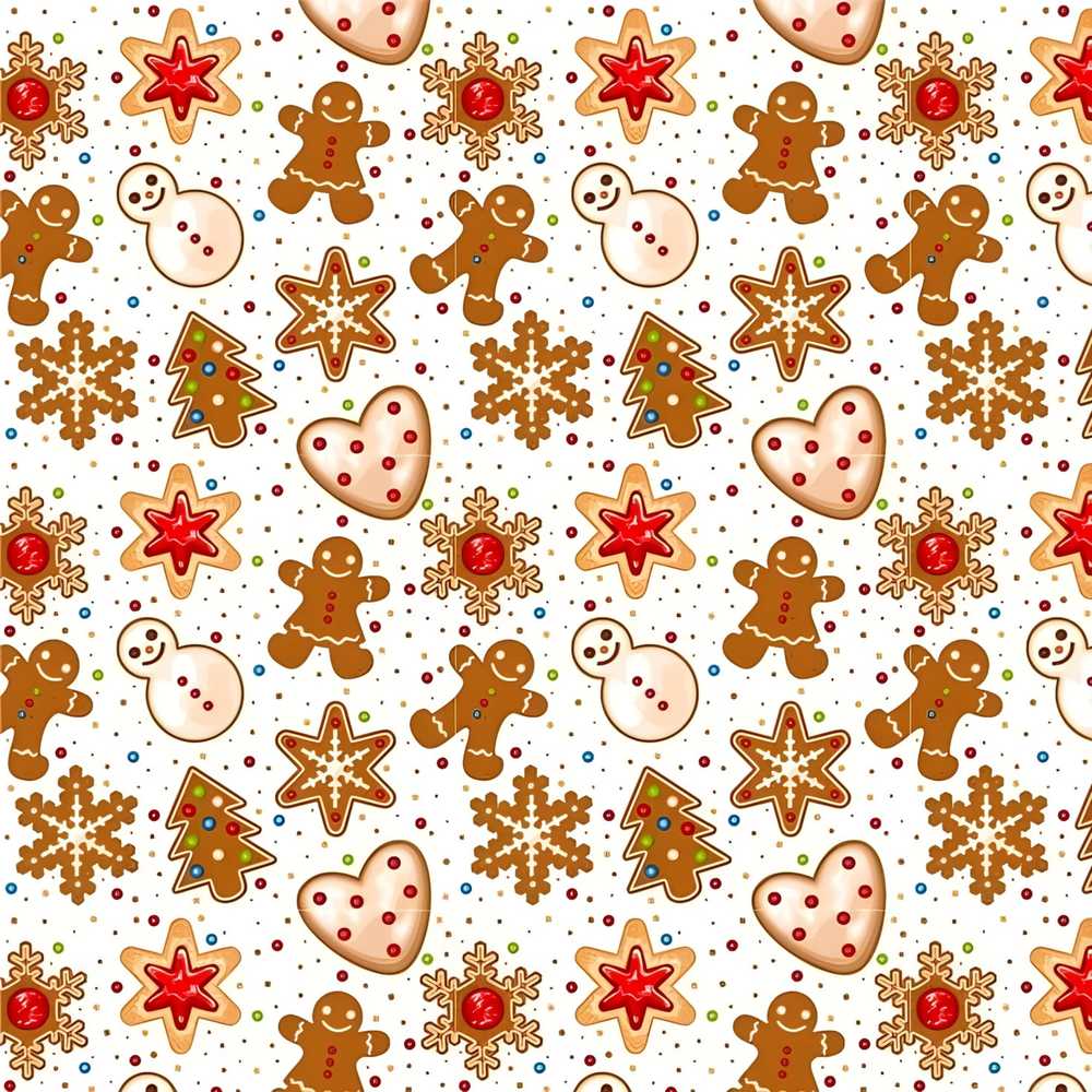 Cute Gingerbread Cookies Stars Hearts Snowflakes Festive Holiday