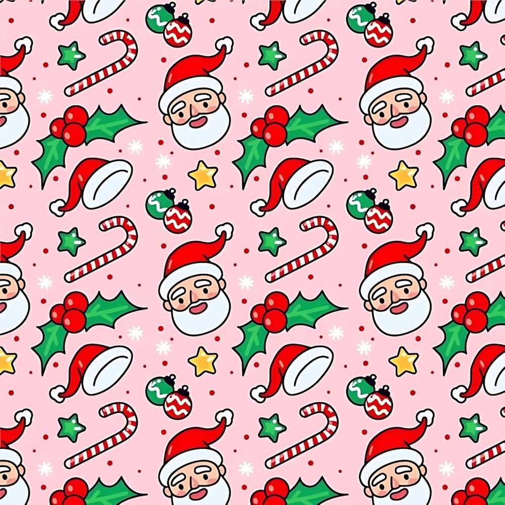 Cute Santa Face Hats Candy Cane Pink Festive