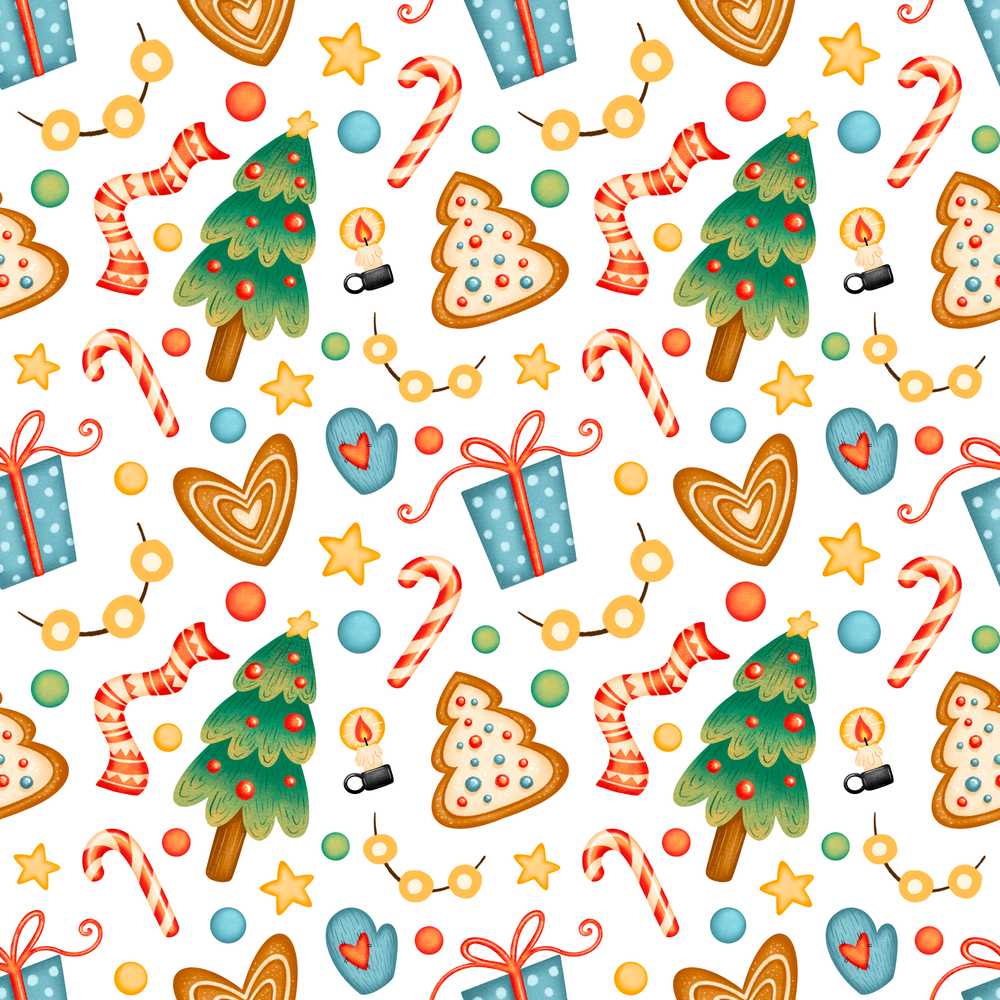 Cute Christmas Tree Gingerbread Candy Cane Gift Festive