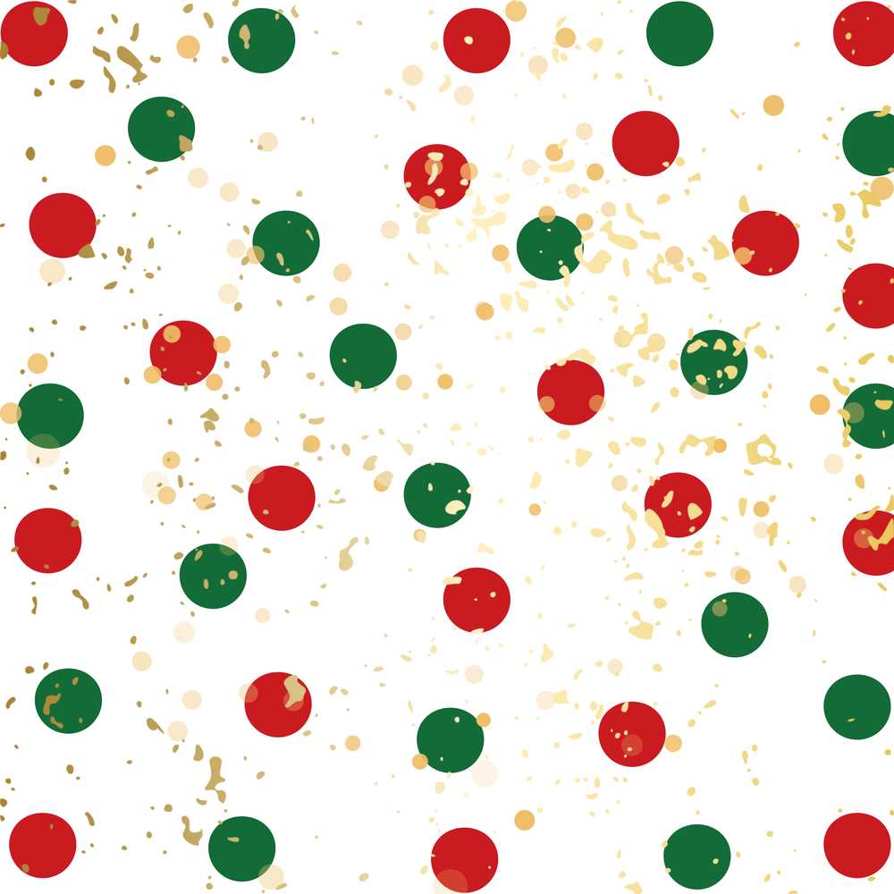 Red Green Polka Dot Gold Splash Repeat Pattern
