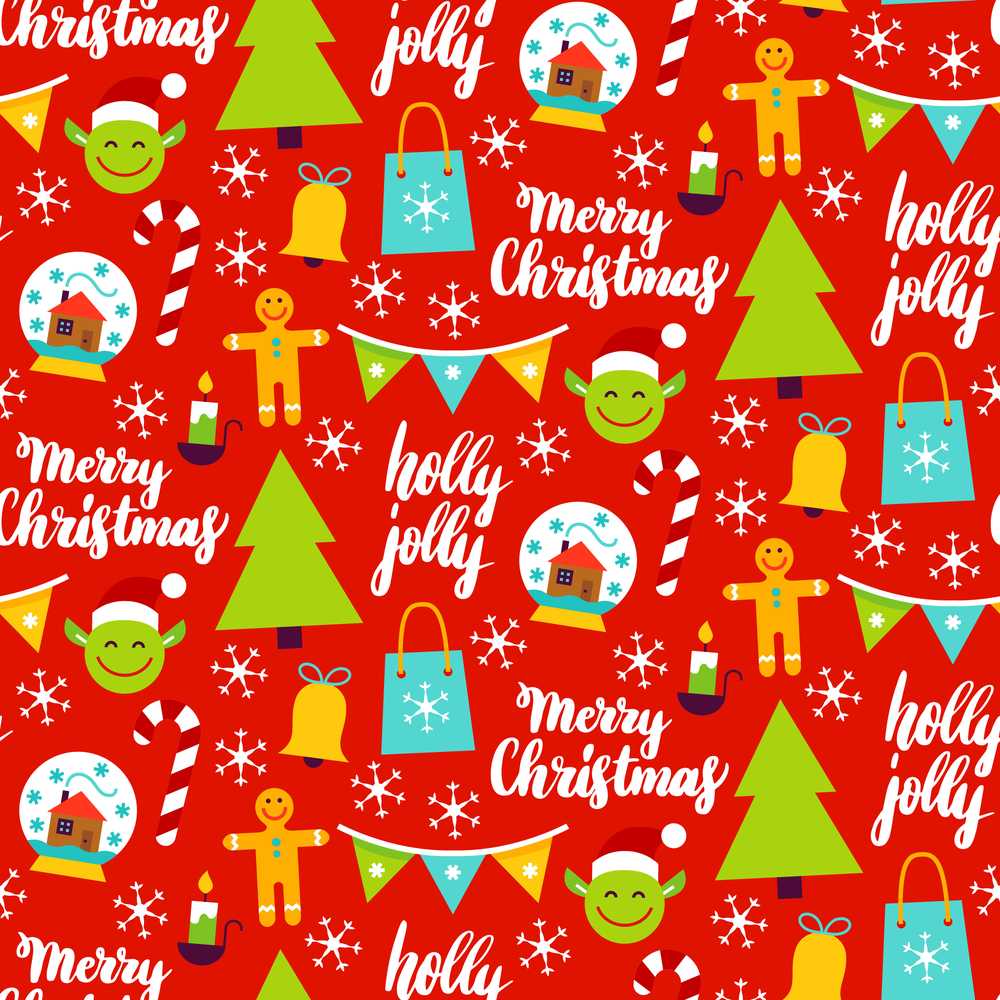 Merry Christmas Holly Jolly Tree Candy Cane Snowflake Festive