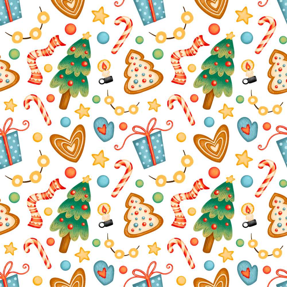 Christmas Tree Candy Cane Cookies Stars Gift Festive