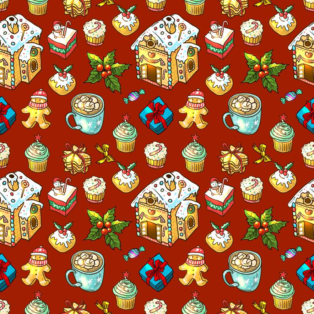 Gingerbread House Cupcake Cocoa Holly Christmas Treats Festive