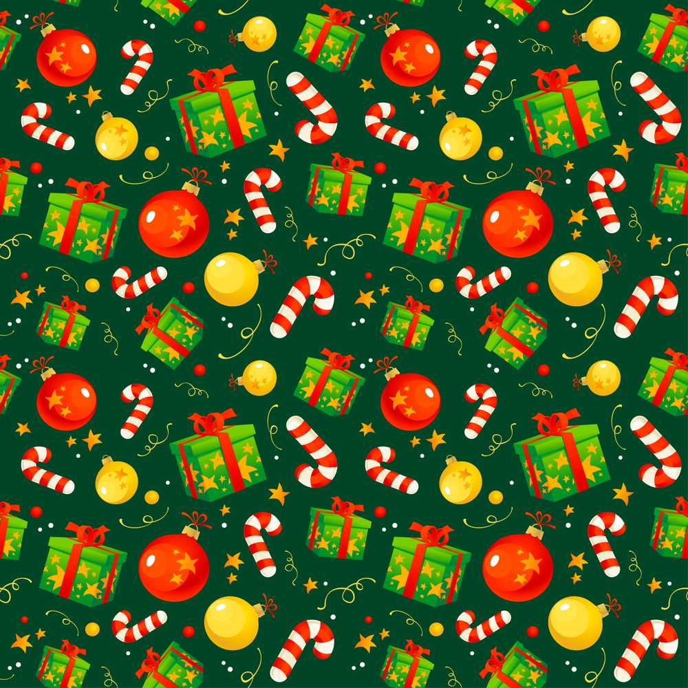 Green Christmas Gifts Baubles Candy Cane Festive Holiday