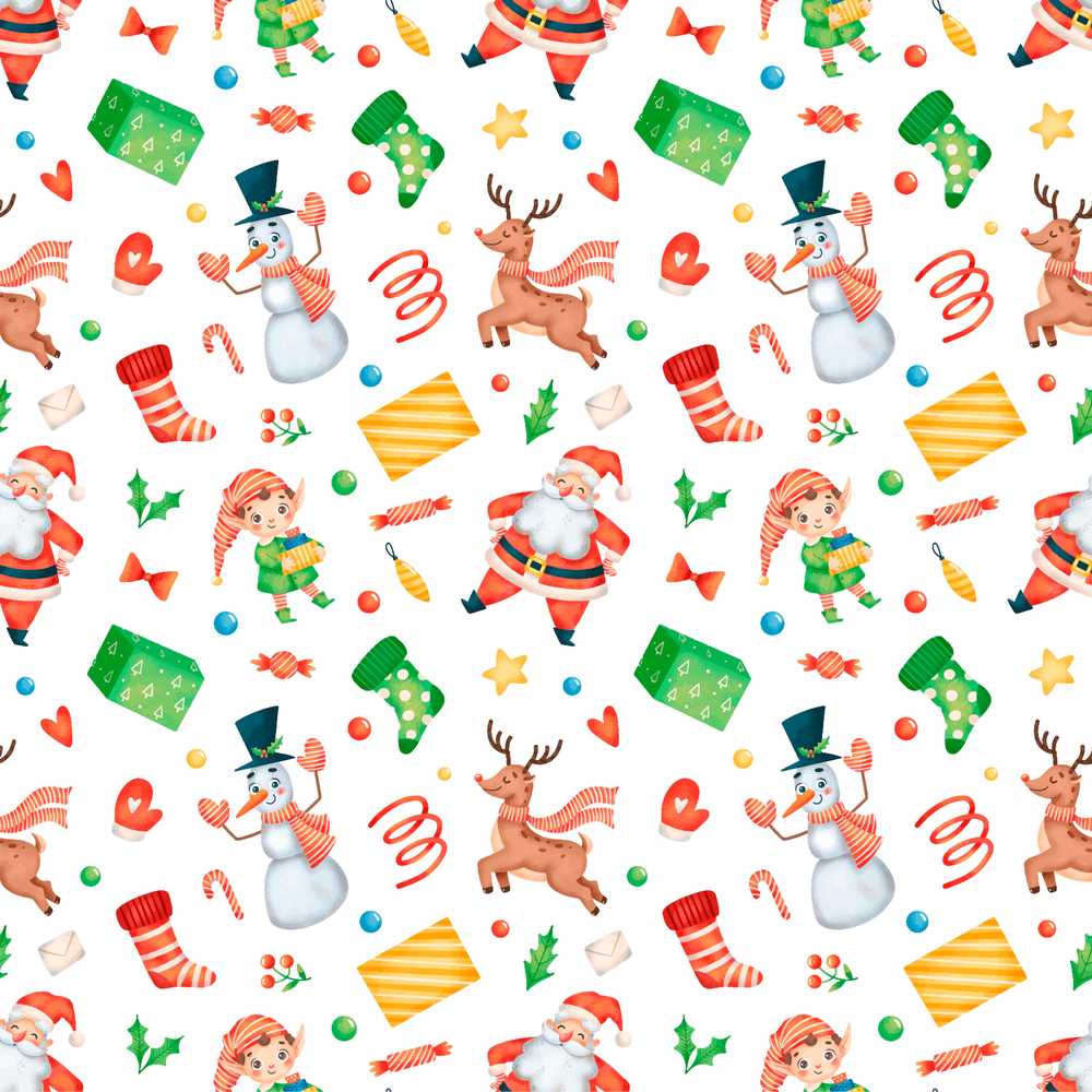 Cute Santa Snowman Reindeer Elf Christmas Holiday Fun