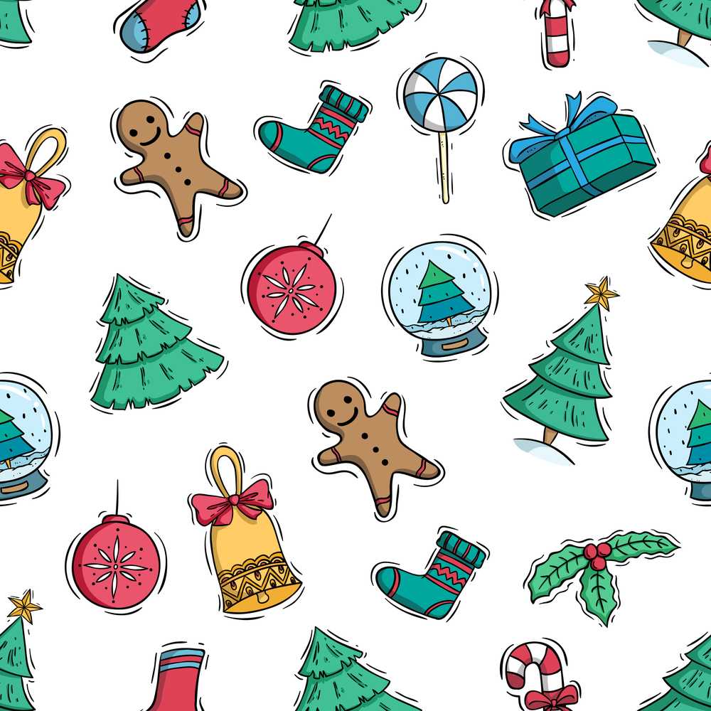 Cute Gingerbread Cookie Ornament Bell Tree Decorative Repeat