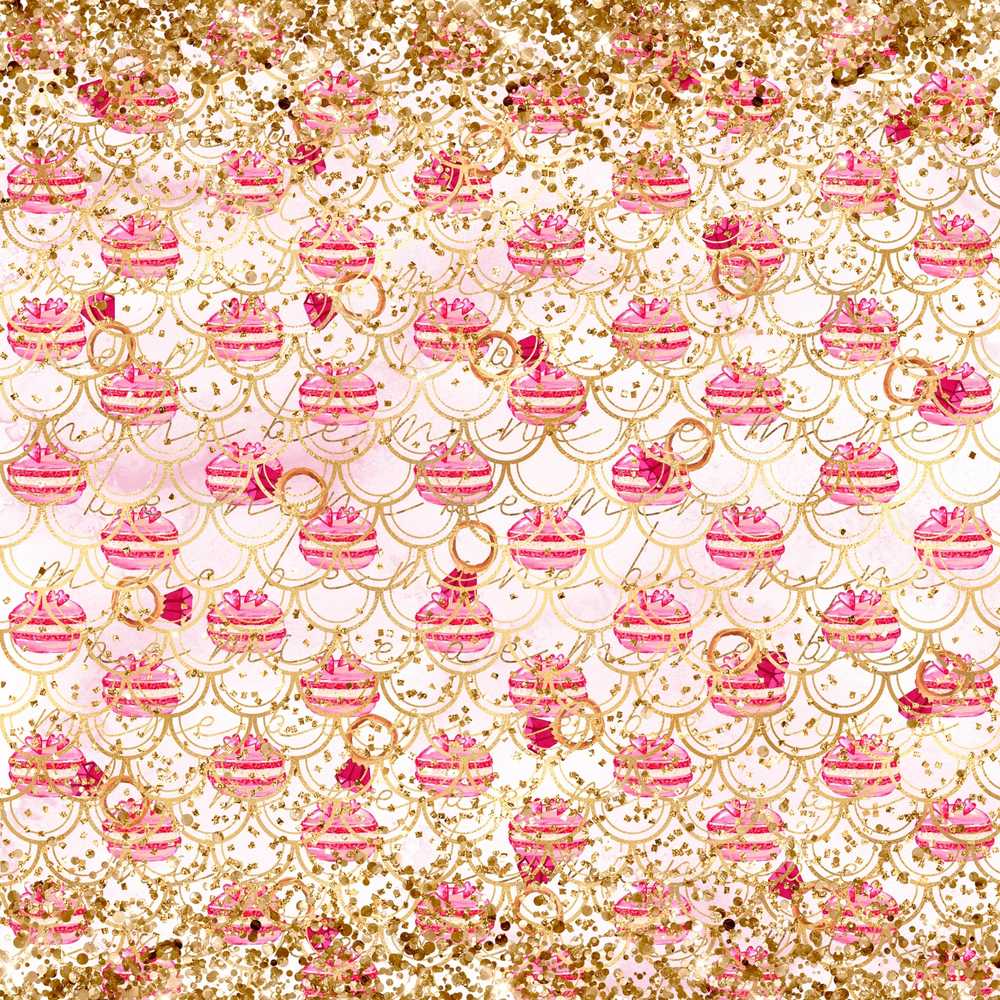 Luxury Gold Pink Christmas Ornaments Glitter Festive Holiday