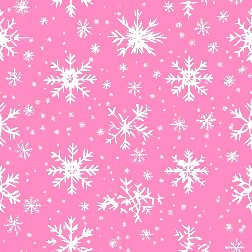 Pink Snowflakes Winter Festive Holiday Seasonal Pattern