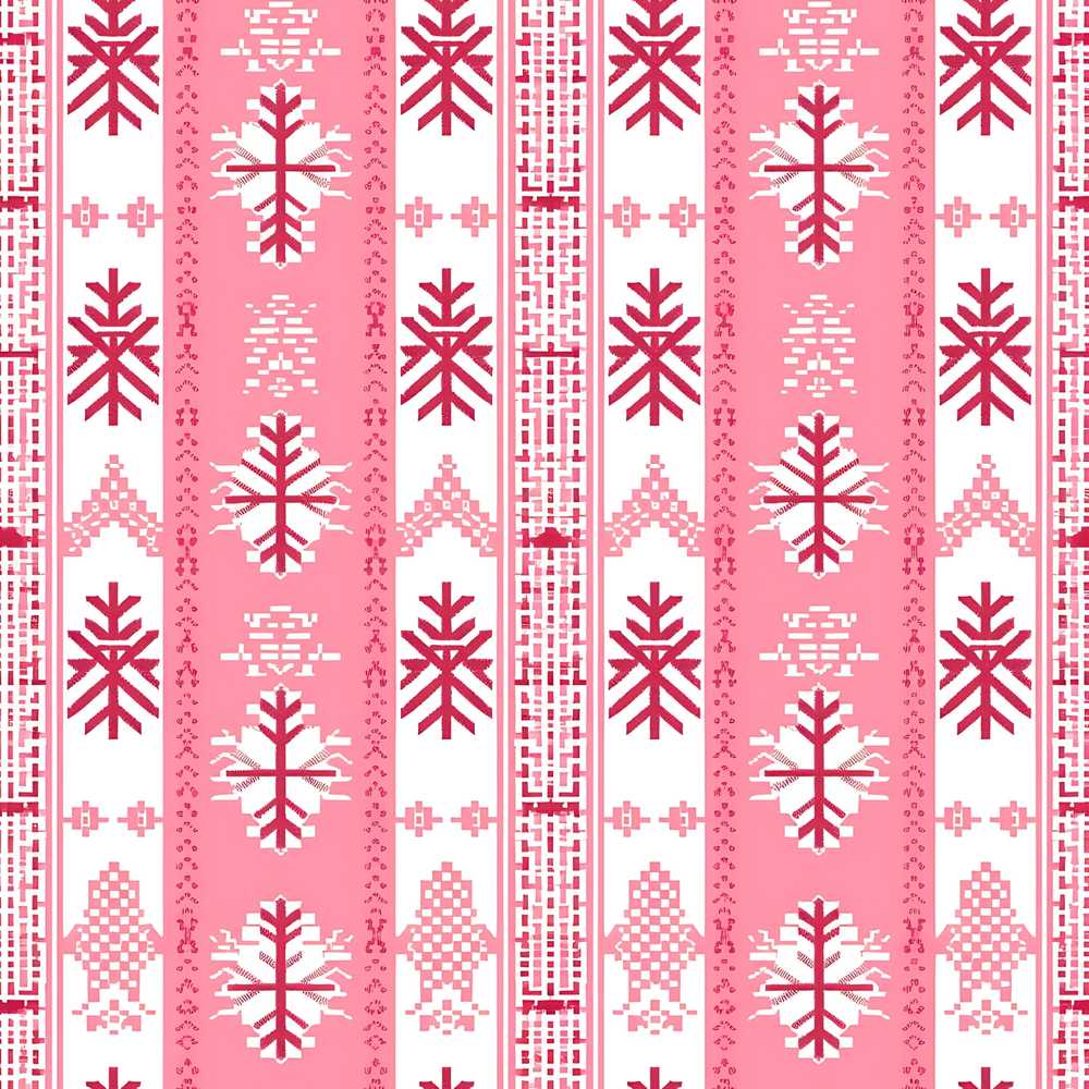 Scandinavian Pink Snowflake Nordic Festive Holiday Seasonal Pattern