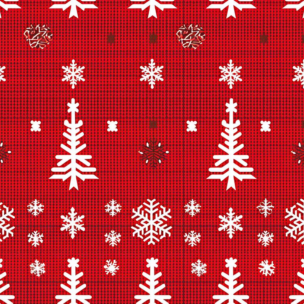 Red White Christmas Tree Snowflake Knit Festive Holiday