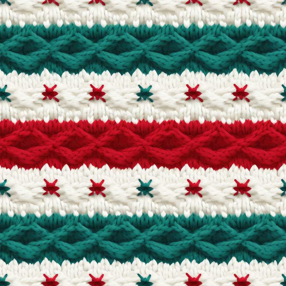 Festive Red Green Chunky Knit Texture Art Pattern
