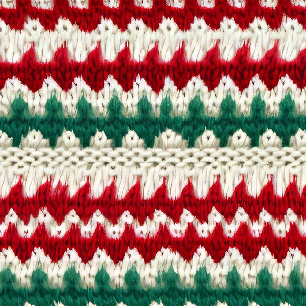 Rustic Red Green Watercolor Knit Texture Art Pattern