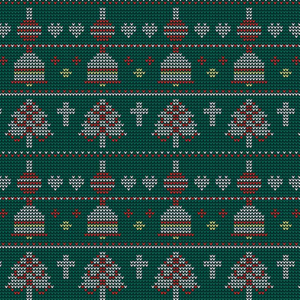 Green Christmas Ornament Tree Knitted Festive Holiday Seasonal