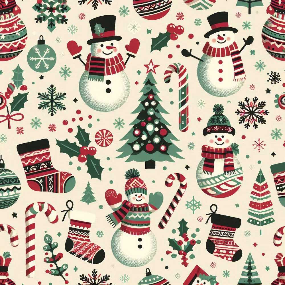 Cute Snowman Candy Cane Christmas Tree Festive Holiday