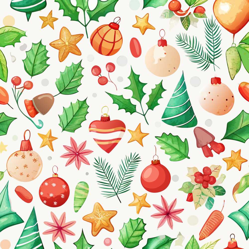 Colorful Christmas Ornament Holly Star Festive Holiday Seasonal