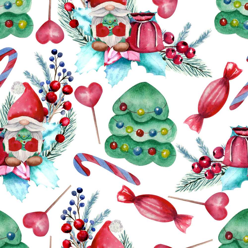 Whimsical Christmas Gnome Tree Candy Sweet Holiday Festive