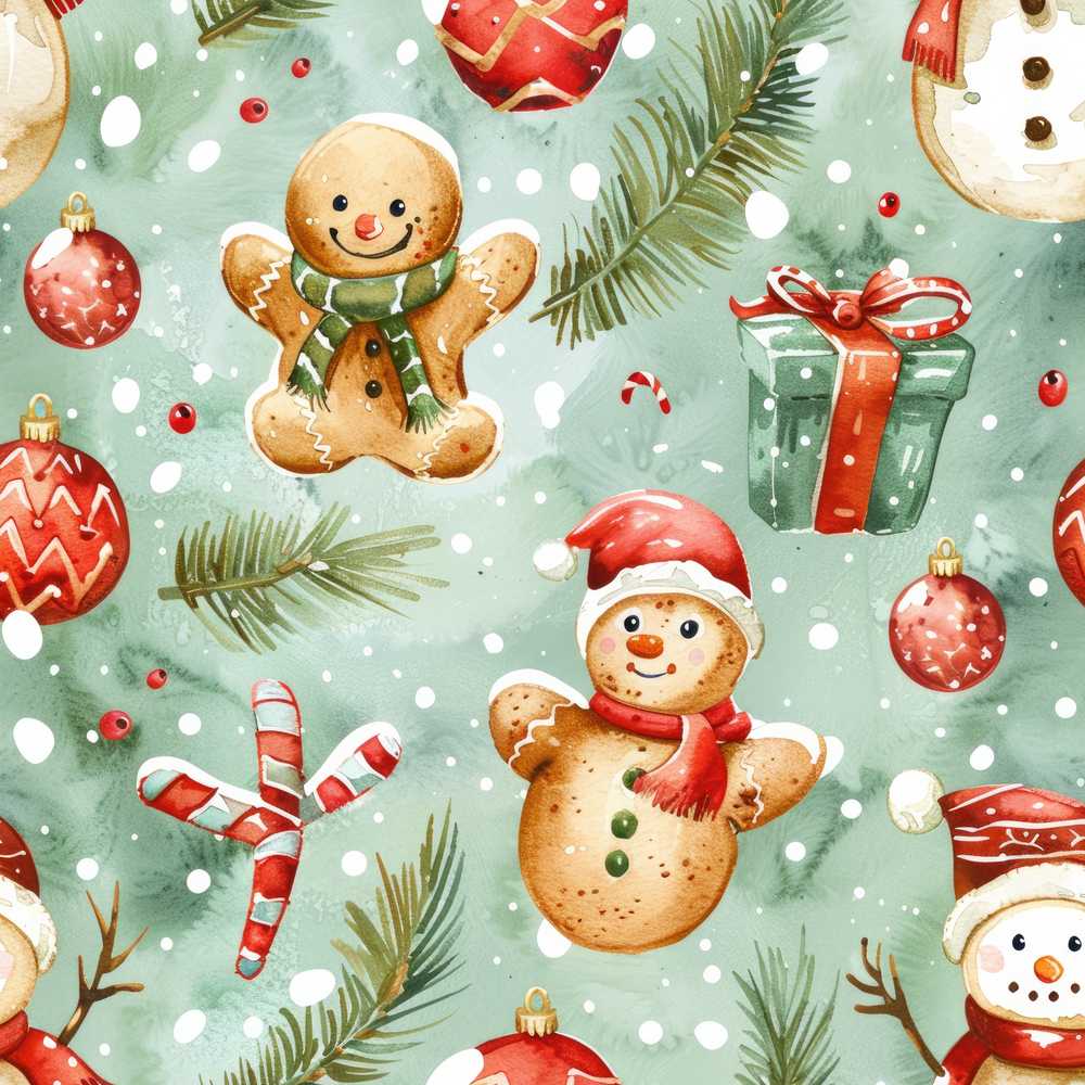 Cute Gingerbread Snowman Candy Cane Gift Holiday Festive
