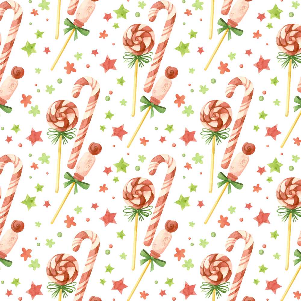 Cute Candy Cane Lollipop Sweet Treat Festive Illustration