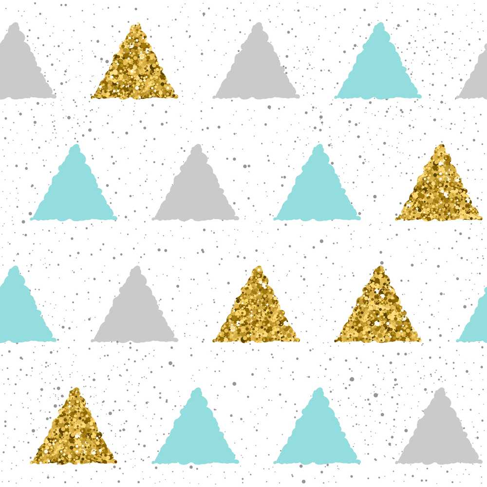 Modern Christmas Tree Triangle Gold Glitter Minimal Festive