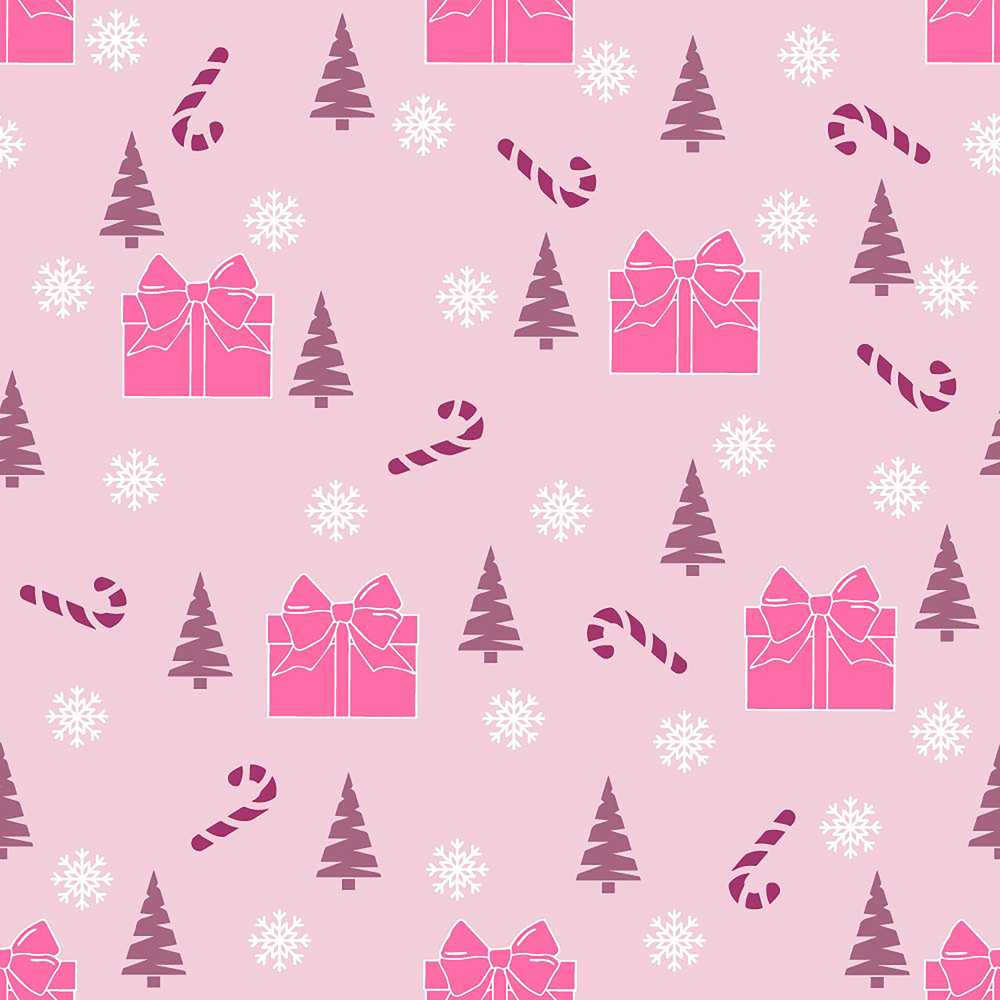 Cute Pink Christmas Gifts Candy Cane Snowflake Festive