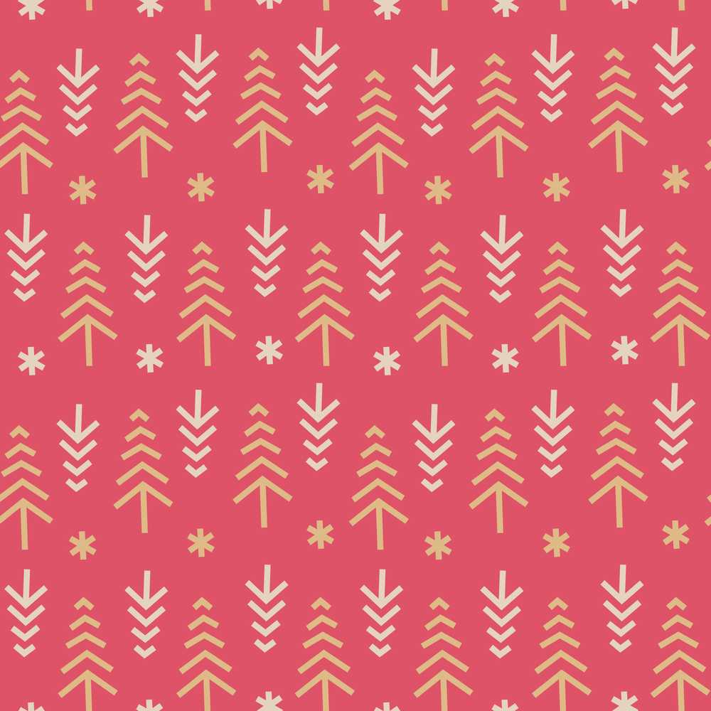 Minimalist Christmas Tree Arrow Red Gold Festive Holiday