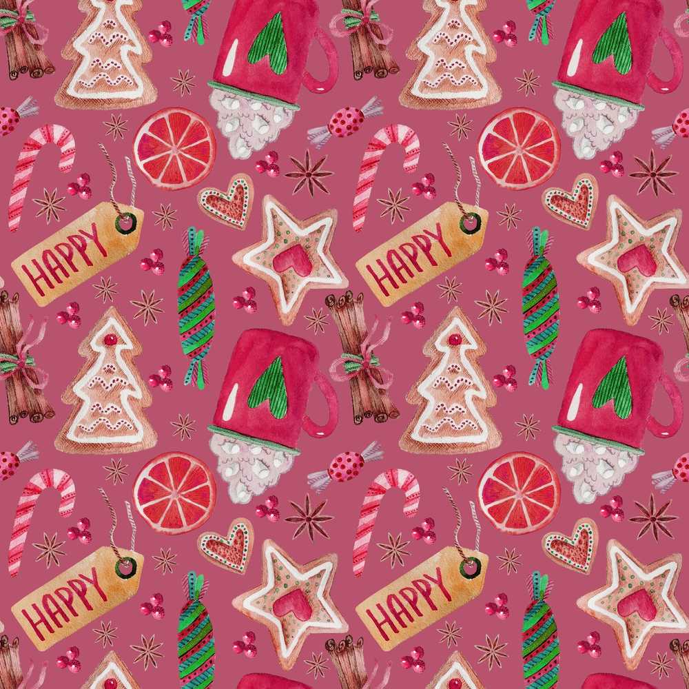 Watercolor Christmas Sweets Candy Cookie Festive Holiday Seasonal