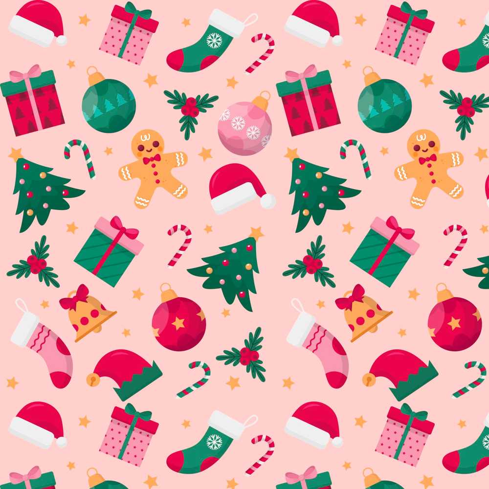 Cute Gingerbread Candy Cane Bauble Tree Festive Holiday