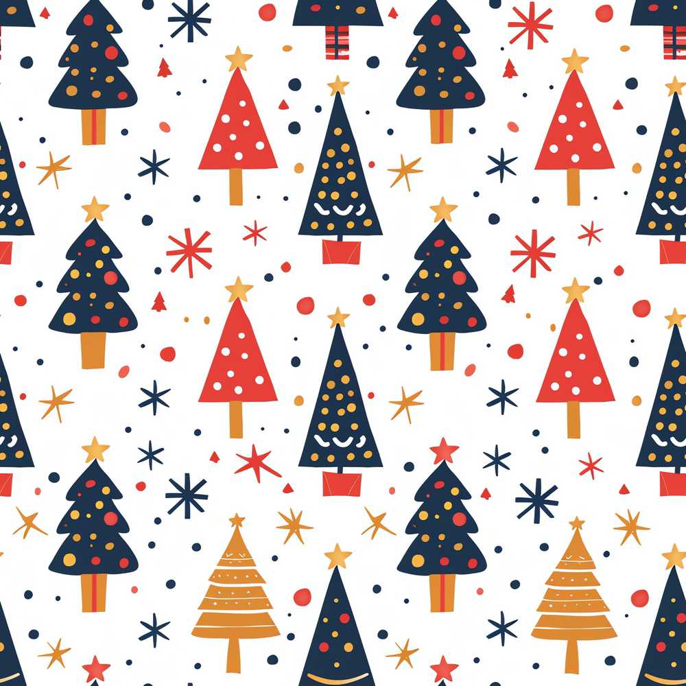 Cute Modern Christmas Tree Star Minimal Festive Holiday