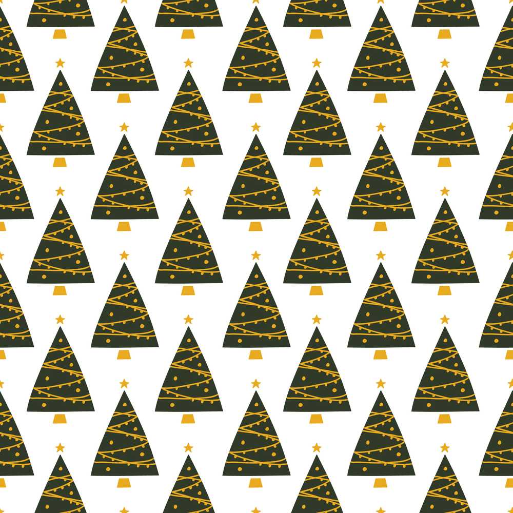 Minimal Christmas Tree with Golden Garland Modern Style