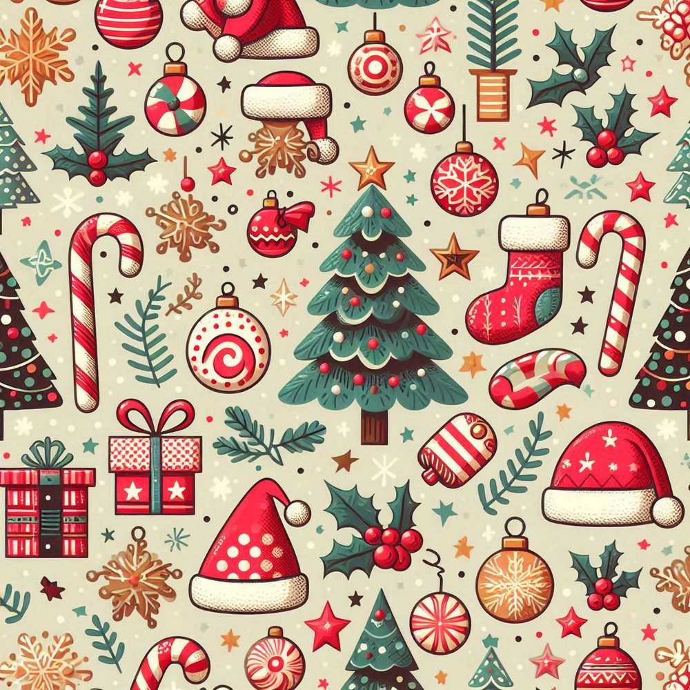 Christmas Tree Candy Cane Baubles Festive Holiday Seasonal