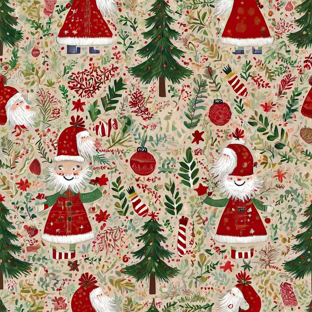 Whimsical Santa Gnome Christmas Trees Festive Holiday Seasonal