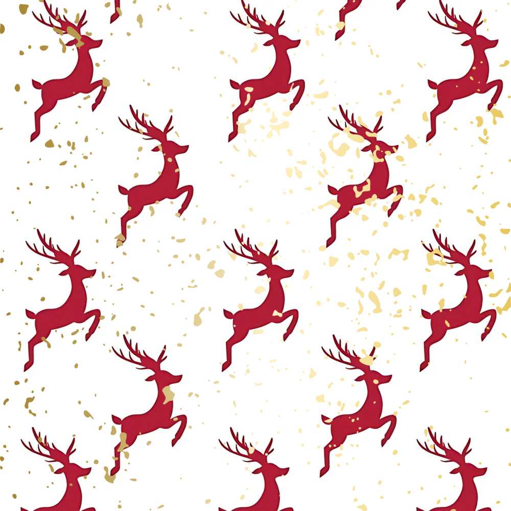Elegant Red Reindeer Gold Splash Festive Christmas Holiday